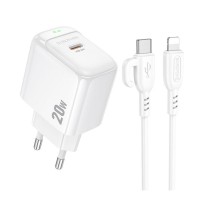 Мережевий Зарядний Пристрій Borofone BAS43A 1USB-C PD/QC 20W+Type-C to Lightning