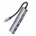 Хаб USB Borofone DH15 6-в-1 Type-C to HDMI+PD+USB3.0+USB2.0+SD+TF(L=0.15M)