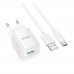 Мережевий Зарядний Пристрій Hoco C145A 1USB QC 18W+USB to Type-C