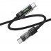 Кабель USB Hoco U116 Transparent 60W LED Indicator Type-C to Type-C 1.2m