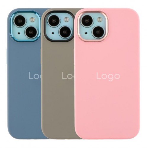 Чохол Silicone Case Metal Buttons (AA) для iPhone 15