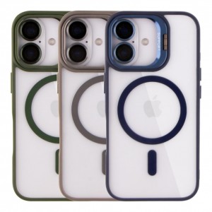 Чохол TPU+PC+Metal Stand Case with MagSafe and Camera Lenses для iPhone 16