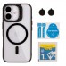 Чохол TPU+PC+Metal Stand Case with MagSafe and Camera Lenses для iPhone 16 Чохол TPU+PC+Metal Stand Case with MagSafe and Camera Lenses для iPhone 16