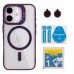 Чохол TPU+PC+Metal Stand Case with MagSafe and Camera Lenses для iPhone 16 Чохол TPU+PC+Metal Stand Case with MagSafe and Camera Lenses для iPhone 16