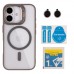 Чохол TPU+PC+Metal Stand Case with MagSafe and Camera Lenses для iPhone 16 Чохол TPU+PC+Metal Stand Case with MagSafe and Camera Lenses для iPhone 16