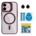 Чохол TPU+PC+Metal Stand Case with MagSafe and Camera Lenses для iPhone 16 Чохол TPU+PC+Metal Stand Case with MagSafe and Camera Lenses для iPhone 16