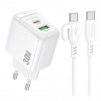 Мережевий Зарядний Пристрій Borofone BAS45A 1USB-C/1USB PD/QC 30W+Type-C to Type-C Мережевий Зарядний Пристрій Borofone BAS45A 1USB-C/1USB PD/QC 30W+Type-C to Type-C