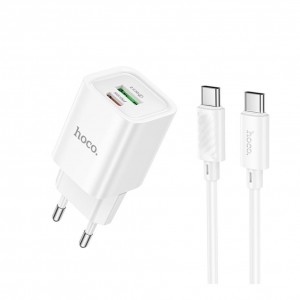 Мережевий Зарядний Пристрій Hoco C149A 1USB/1USB-C PD/QC 30W+Type-C to Type-C
