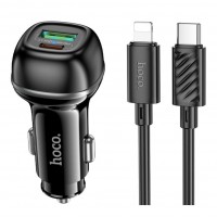 Автомобільний Зарядний Пристрій Hoco Z58A 1USB/1USB-C QC/PD48W+Type-C to Lightning Автомобільний Зарядний Пристрій Hoco Z58A 1USB/1USB-C QC/PD48W+Type-C to Lightning