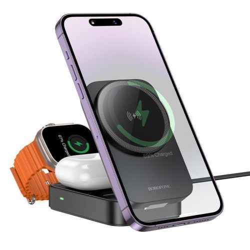 Бездротовий Зарядний Пристрій Borofone BQ38 3-in-1 For iWatch