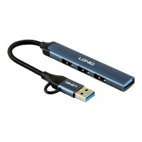 USB Hub LDNIO DS-64U USB-A+Type-C To USB3.0*1+USB2.0*3 USB Hub LDNIO DS-64U USB-A+Type-C To USB3.0*1+USB2.0*3