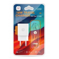 Мережевий Зарядний Пристрій XO L127 1USB QC 18W+USB to Type-C New Logo