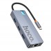 Хаб USB Hoco HB51 Type-C 6-in-1 (HDTV+RJ45-100Mbps+PD+USB3.0*3)