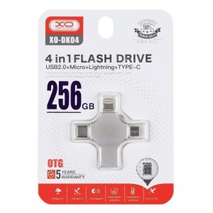 USB флеш-накопичувач XO DK04 USB2.0 4 in 1 256GB USB флеш-накопичувач XO DK04 USB2.0 4 in 1 256GB