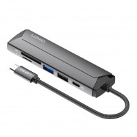 USB Hub LDNIO DS-56H Type-C To PD3.0*1(100W)+HDMI*1(4K@30hz)+USB2.0*1+SD+TF USB Hub LDNIO DS-56H Type-C To PD3.0*1(100W)+HDMI*1(4K@30hz)+USB2.0*1+SD+TF
