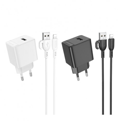 Мережевий Зарядний Пристрій Borofone BAS11A 1USB 2.1A+USB to Lightning