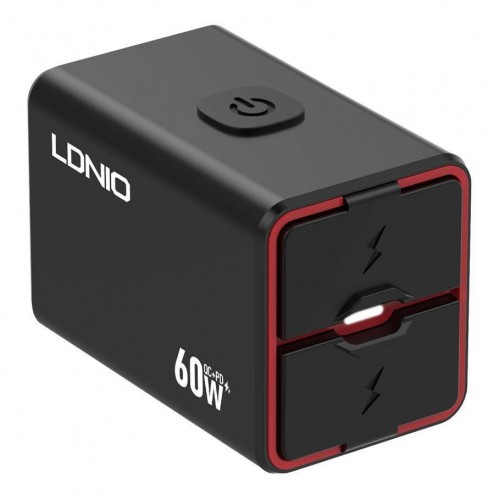 Мото Інвертор LDNIO C108 1USB/1USB-C 60W+Type-C to Type-C