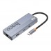 Хаб USB Hoco HB52 Type-C 8-in-1 (HDTV+RJ45-100Mbps+SD/TF+PD+Type-C3.0+USB3.0*2)