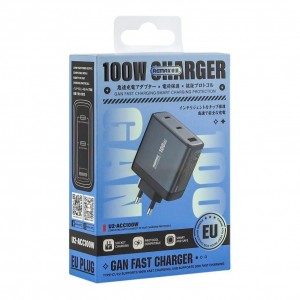 Мережевий Зарядний Пристрій Remax U2-ACC100W Gan