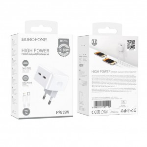 Мережевий Зарядний Пристрій Borofone BA76A Source PD/QC 35W Type-C to Lightning М'ята упаковка