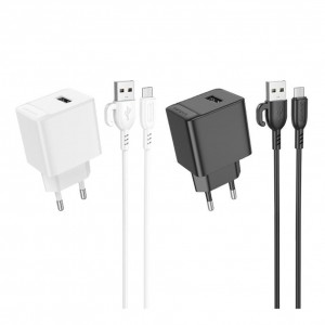 Мережевий Зарядний Пристрій Borofone BAS11A 1USB 2.1A+USB to Micro