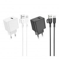 Мережевий Зарядний Пристрій Borofone BAS11A 1USB 2.1A+USB to Type-C