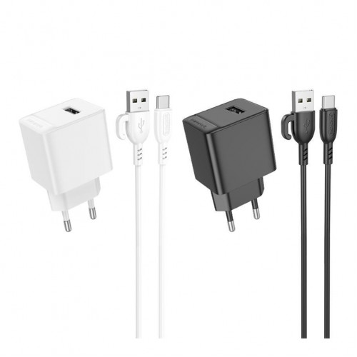 Мережевий Зарядний Пристрій Borofone BAS11A 1USB 2.1A+USB to Type-C