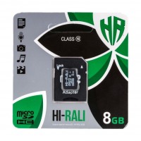 Карта Пам'яті  Hi-Rali MicroSDHC 8gb UHS-1 10 Class & Adapter