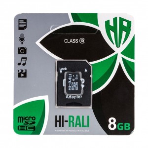 Карта Пам'яті  Hi-Rali MicroSDHC 8gb UHS-1 10 Class & Adapter