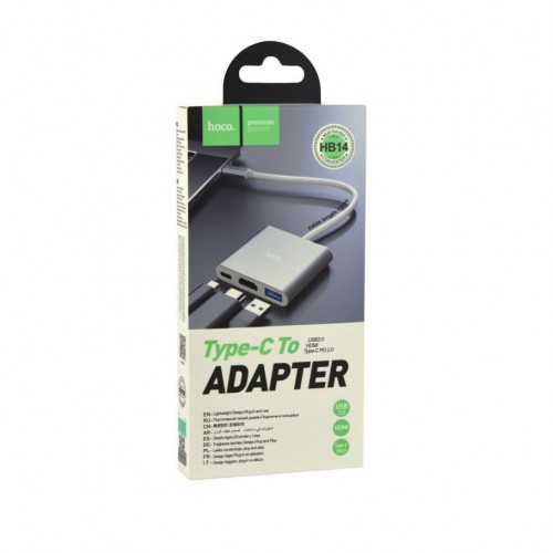 Перехідник Hoco HB14 Type-C to USB3.0+HDMI+PD