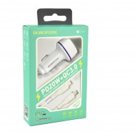 Автомобільний Зарядний Пристрій Borofone BZ14A PD20W+QC3.0 Type-C to Type-C 3A Автомобільний Зарядний Пристрій Borofone BZ14A PD20W+QC3.0 Type-C to Type-C 3A