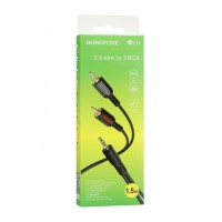 Кабель Аудiо Borofone BL11 3.5mm to double RCA 1,5M