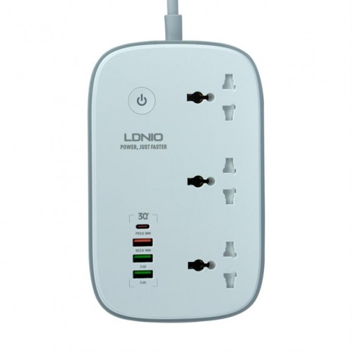 Мережевий Подовжувач LDNIO SCW3451 3 ports/PD/3USB/1QC3.0/1Type-C/WiFi