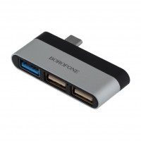 Перехідник Borofone DH1 Type-C to USB 3.0 / 2USB