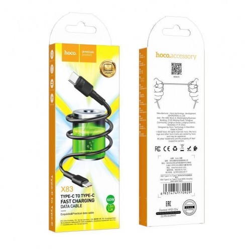 Кабель USB Hoco X83 60W Type-C to Type-C