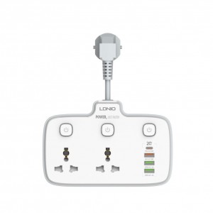 Мережевий Подовжувач LDNIO SC2413 2 universal ports/1PD/1QC/2 auto ID Мережевий Подовжувач LDNIO SC2413 2 universal ports/1PD/1QC/2 auto ID