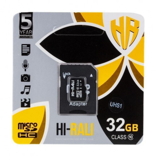 Карта Пам'яті  Hi-Rali MicroSDHC 32gb UHS-1 10 Class & Adapter