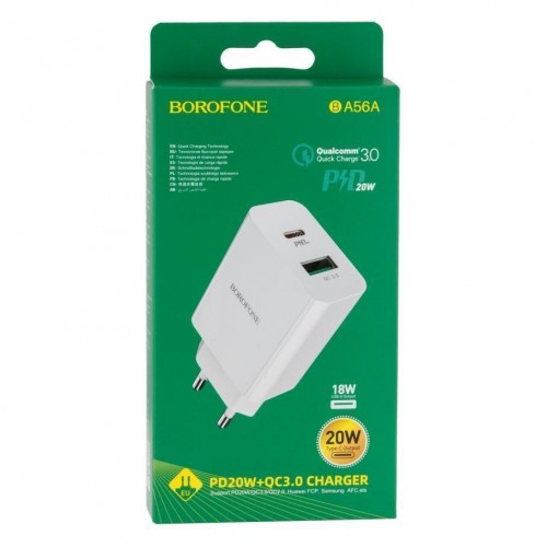 Мережевий Зарядний Пристрій Borofone BA56A PD 20W + QC3.0