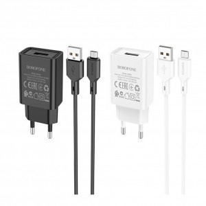 Мережевий Зарядний Пристрій Borofone BA68A Micro 1USB 2.1A
