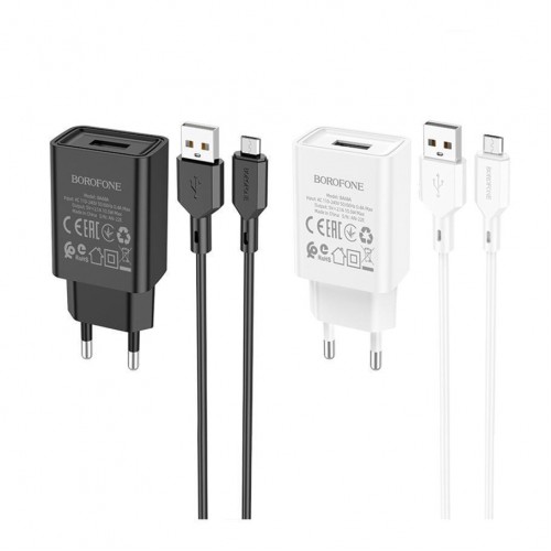 Мережевий Зарядний Пристрій Borofone BA68A Micro 1USB 2.1A