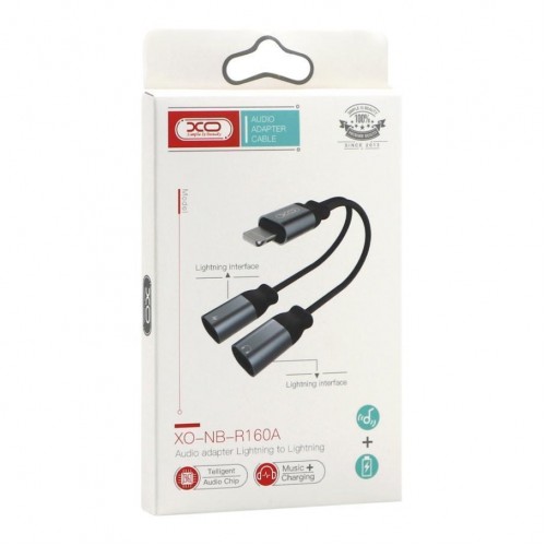 Перехідник XO NBR160A audio adaptor Lightning to double Lightning