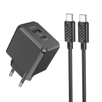 Мережевий Зарядний Пристрій Hoco CS14A USB-C/1USB PD/QC 20W+Type-C to Type-C Мережевий Зарядний Пристрій Hoco CS14A USB-C/1USB PD/QC 20W+Type-C to Type-C