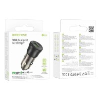 Автомобільний Зарядний Пристрій Borofone BZ25 1USB/1USB-C QC/PD38W