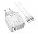 Мережевий Зарядний Пристрій Hoco C136A 1USB-C/1USB PD/QC 45W+Type-C to Type-C Мережевий Зарядний Пристрій Hoco C136A 1USB-C/1USB PD/QC 45W+Type-C to Type-C