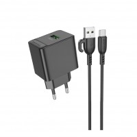 Мережевий Зарядний Пристрій Borofone BAS12A 1USB QC3.0 18W+USB to Type-C Мережевий Зарядний Пристрій Borofone BAS12A 1USB QC3.0 18W+USB to Type-C