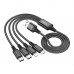 Кабель USB Hoco X76 4-in-1 IP+2Type-C+Micro 2A