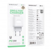 Мережевий Зарядний Пристрій Borofone BA99A 1USB-C PD/QC 20W