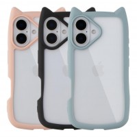 Чохол TPU+PC Cat Ears Case для iPhone 16 Чохол TPU+PC Cat Ears Case для iPhone 16