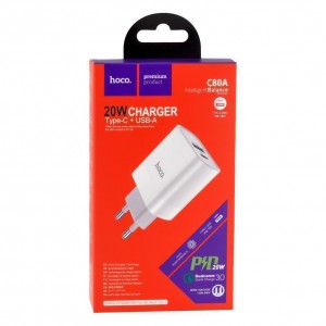 Мережевий Зарядний Пристрій Hoco C80A PD20W + QC 3.0