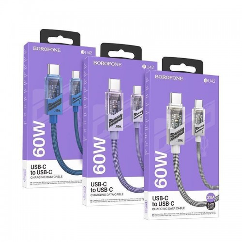 Кабель USB Borofone BU42 Octavia 60W Type-C to Type-C 1.2m